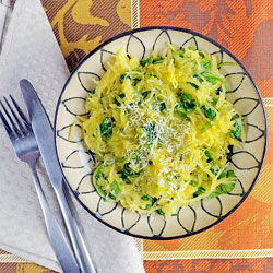 Lemon Spinach Spaghetti Squash