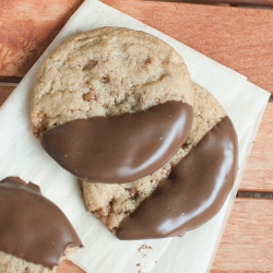 Chocolate Dipped Toffee Cookies