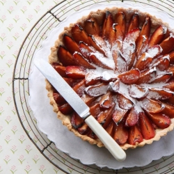 Traditional plum tart