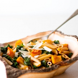 Penne with Butternut Squash & Kale