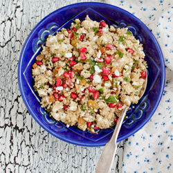 Quinoa, feta & pomegranate salad