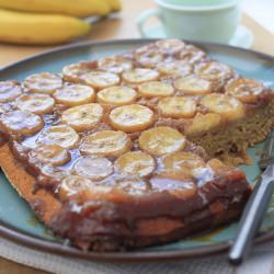 Coffee & banana upside-down cake