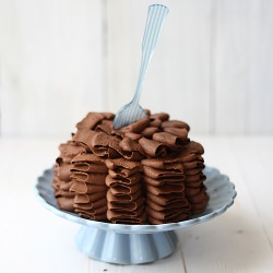 Chocolate Zucchini Ruffle cake