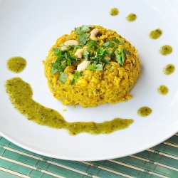 Corn cilantro risotto