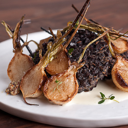 Black Rice Fritters with Turnips