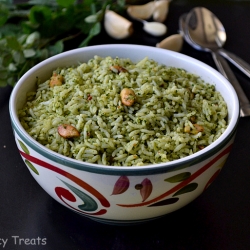 Greens and Garlic Chutney Rice