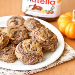 Pumpkin Nutella Swirl Cookies