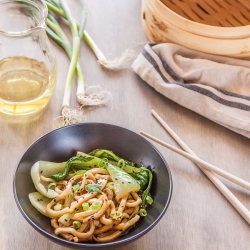 Bok Choy with Udon & Spring Onion