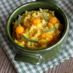 Pumpkin Saffron Risotto and Sage