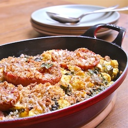 Rustic Cauliflower Tomato Gratin