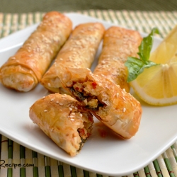 Thai Basil Chicken Phyllo Rolls