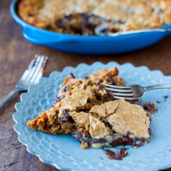 Choc Chip PB Oatmeal Skillet Cookie