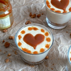 No Bake Caramel Cheesecake in a Jar