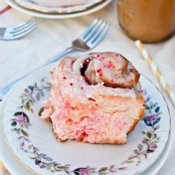 Pink Swirl Cinnamon Rolls