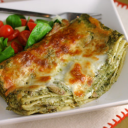 Green Lasagna w/ Spinach & Mushroom