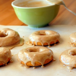 Pumpkin Doughnuts with Maple Glaze