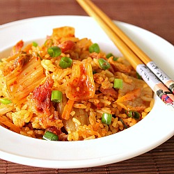 Kimchi Fried Rice with Bacon