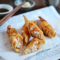 Shrimp wrapped in Tofu Skin