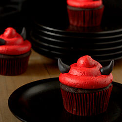 Devilish Devil’s Food Cupcakes