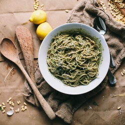 Chard Pesto and Linguine