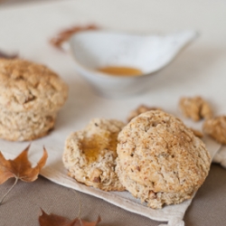 Walnut Scones with Honey