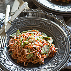 Carrot Noodles w/ “Peanut” Sauce