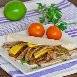 Steak and Mango Fajitas