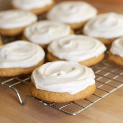 Soft Frosted Pumpkin Spice Cookies