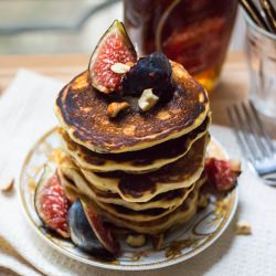 Fig Hazelnut Cornmeal Pancakes