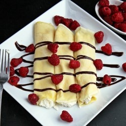 Crepes with Cream and Berries