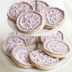 Brush Embroidery Lavender Cookies