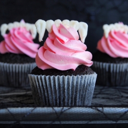 Black Velvet Vampire Cupcakes