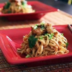 Island Peanut Sesame Linguine Tofu