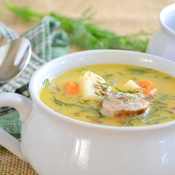 Cheddar and Bratwurst Soup