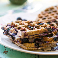 Blueberry Oatmeal Waffles