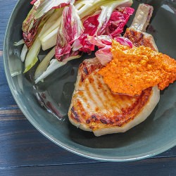 Pork Cutlet with Romesco Sauce