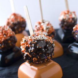 Chocolate Dipped Popcorn Balls