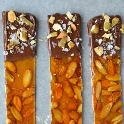 Pumpkin Seed Brittle w/ Chocolate