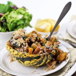 Turkey Stuffed Carnival Squash