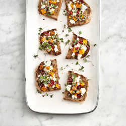 Sweet Potato, Feta Crostini