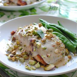 Salmon w/ Pistachio Sauce