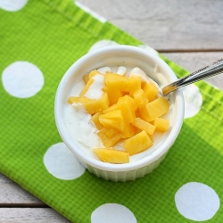 Honey-Lemon Custard with Mango