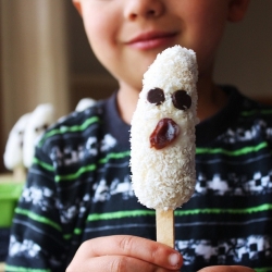 Frozen Coconut Banana Pops