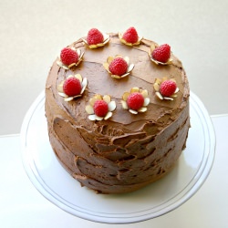 Chocolate Cake Berry Almond Flowers