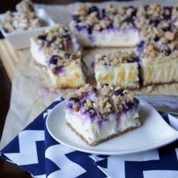 Blueberry Crumble Cheesecake Bars