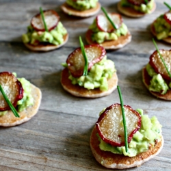 Blue Corn Blini with Avocado Salad