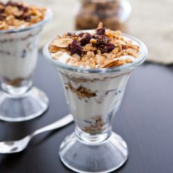 Cranberry Almond Granola Parfaits