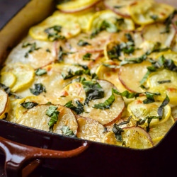 Potato, Squash & Goat Cheese Gratin