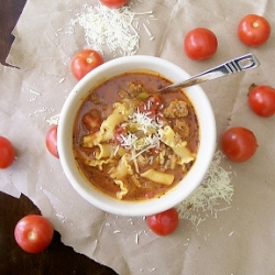 Italian Sausage Lasagna Soup