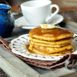 Pumpkin Pancakes with Maple Butter